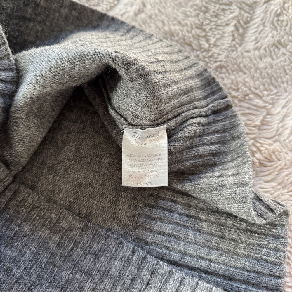 Grey Off the Shoulder Knit Sweater - Picture 6 of 6